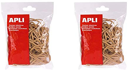 APLI 12863 - Gomas elásticas, 160 x 5 mm, 100 g + 12854 - Gomas elásticas, 60 x 2 mm