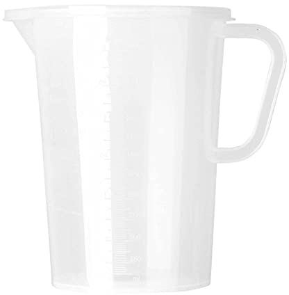MSemis Kunststoff Wasserkrug 1L 2L 3L 5L Plastik Wasserkaraffe mit/ohne Deckel Transparent Wasser Kanne Teekanne Pitcher Z Transparent 3L
