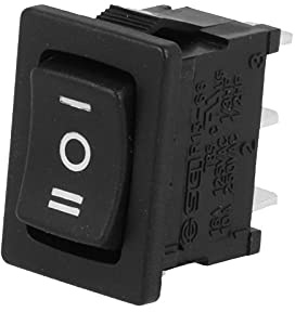 WITTKOWARE Wippentaster, 19x13mm, 1-polig, (EIN)-AUS-(EIN), 10A/250V, schwarz, I/O/II