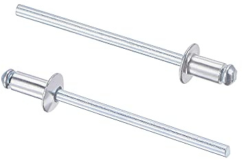 sourcing map Blind Rivets, Aluminum Pull Rivets Core Decoration Rivets 3.2mm Diameter 5mm Grip Length Silver Tone, 60pcs