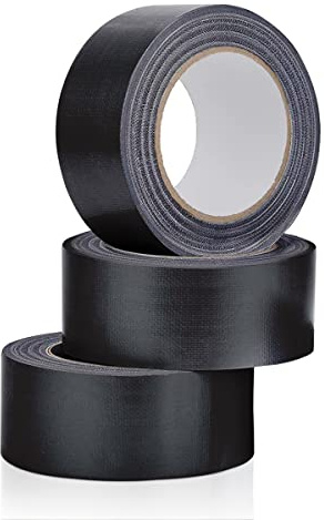 WINSOME Duct Tape Adhesive Gaffa Tape 95mm X 50M - Waterproof Tape For Outdoor Use - Super Sticky Duct Tape For Repairing (Black, Pack of 3)
