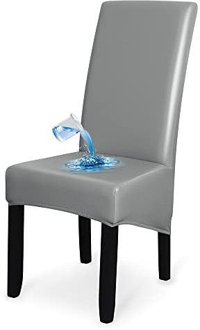 Bestenrose XL Dining Room Chair Cover Set of 2 4 6 PU Chair Covers | Chair covers, PU Leather material, Waterproof, Easy to clean, High Back, Large, Slipcovers, for Home, Restaurant, Coffee