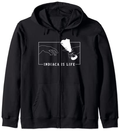 Michelangelo Creation of Adam Indiaca Indiaca Peteca Zip Hoodie