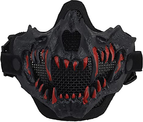 Half Face Airsoft Mesh Mask Tactical Lower Face Protective Mask for Paintball Halloween Cosplay Costume Party Movie Props