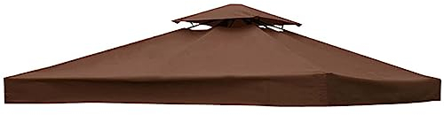 WWYL Telo di Copertura per Gazebo, Tetto di Ricambio per Gazebo 3 x 3 m, Impermeabile, Doppio Strato con Air Vent Copertura Rimovibile per Campeggio, Spiaggia, Sole (caffè)