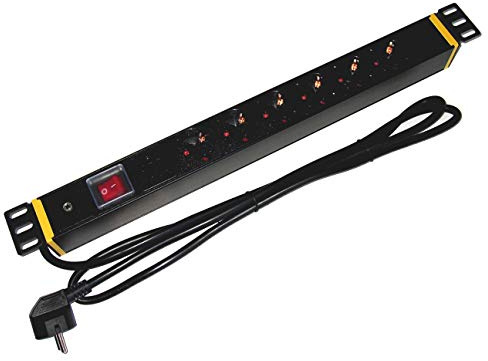 VOCOMO Multiprise 6 prises 19 (3680 W) avec entrée de commutation 12 V pour amplificateur/récepteur AV, prise intermédiaire TSL6-II HR