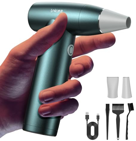aria compressa elettrico 150000 RPM rimuovi polvere aria compressa 【Potente motore senza spazzole e senza nucleo】 【Elegante tutto in metallo】air duster un'alternativa all' aria compressa spray per pc