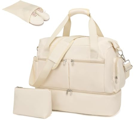 Kono Reisetasche Duffel Bag 32L Wasserabweisende Sporttasche mit Schuhfach Kosmetiktasche Abnehmbarer Schultergurt Leichte Reisetasche Gepäcktasche Wochenendtasche mit Trolley-Hülle