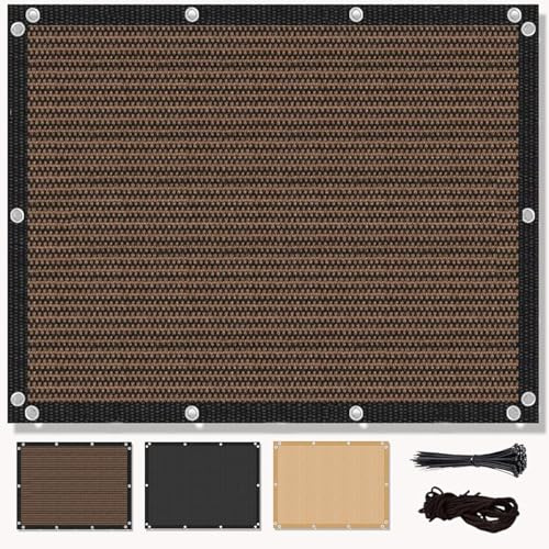 Sonnensegel Rechteckig Windschutz mit ösen 1.5x1.6M Sonnenschutz Quadrat, Windschutznetz inkl Seil, 95% UV-Schutz Reißfest Wetterfest, für Terrassendach, Wintergarten, Braun