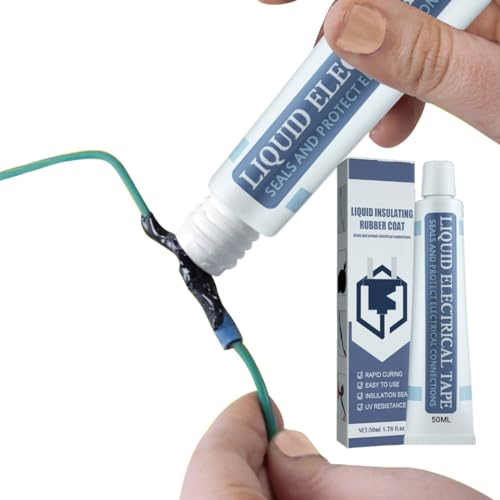 KARLOR Flüssiges Isolierband Wasserdicht, 50ML schwarz Flüssiger Isoliergummimantel, Liquid Insulating Rubber Coat Hochtemperaturbeständiger flammhemmender Kleber Für Kabel Innen- und Außenbereich