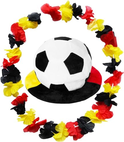normani Fußball Cowboyhut und Hawaiikette Deutschland Fan Artikel im Set