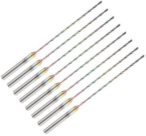 QUARKZMAN 8pz 0,8mm Punte Trapano per Micro Incisioni, Acciaio ad Alta Velocità con Processo di Tempra, Punte Trapano a Spirale Mini per Resina Fai Da Te, Ambra e Legno