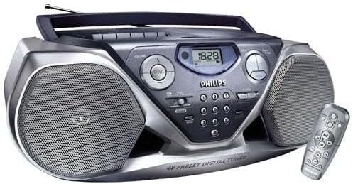 Poste Radio CD Cassette Audio Vintage, Lecteur Tuner Radio FM, Enceinte sans Fil