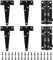 Lot de 4 charnières de porte en T robustes en forme de T avec 2 poignées de porte et vis assorties, charnières en T en métal pour porte, fenêtre, clôture (noir)