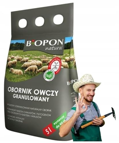 BIOPON Granulierter Schafsmist 5L - Natürlicher Dünger für Bodenfruchtbarkeit, ideal für Gemüse & Obst, organische Granulate