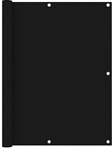 Myheimly Balkon Sichtschutz, Balkonbespannung mit Ösen Seil, Wasserfeste Balkonabdeckung, Balkonverkleidung für Balkon Terrasse,Schwarz,120 x 400 cm
