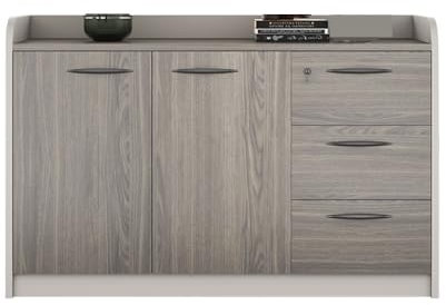 ZKALQECNF Armoire de Bureau Armoire Basse à Deux Portes avec Trois tiroirs et poignées Meuble de Bureau