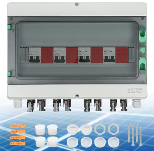 SROCHN Überspannungsschutz PV DC 32A 1000V IP65 Wasserdicht Blitzschutz Leistungsschalter 4 Strings 18 Module Solar PV Anschlusskasten