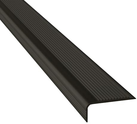 ZIHQRgE 100/150/500cm Profilo per Bordi Scale in PVC Profilo Angolare Forma di L Autoadesivo per Esterni e Interni(Zwart,100 cm)