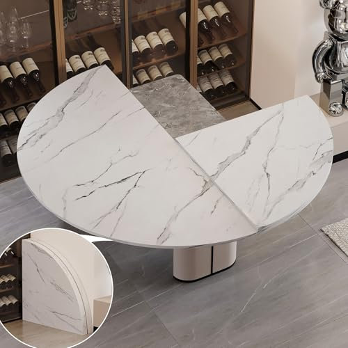 Prolunga da scrivania pieghevole,Solo piano rotondo pieghevole,Piano mobile in legno massello,Tavolo per banchetti e catering senza gambe,Solo piano tavolo pieghevole rotondo grande(B,130cm/51in)