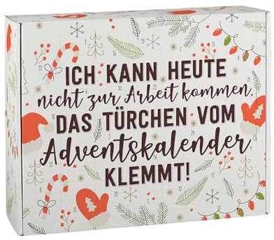 Herz & Heim® Lustiger DIY Adventskalender – Weihnachtskalender aus Pappe mit Stecksystem – 24 Fächer – DIY Kalender zum selbst Befüllen – witziger Spruch zu Weihnachten – Geschenk für Kollegen