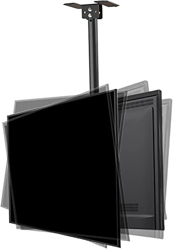 YZYSHA TV-stativ Multifunktion Enstol med dubbla skärm tak-tv-montering, justerbar lutning svängbar TV-konsol, passar 37-80-tums lågprofil TV-apparater TV-montering TV-stativ