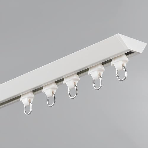 120/250/350/480/500CM Gardinenschiene 1 Läufig, Leisem Eckgleiter, Aluminium-Gardinenstange Für Vorhänge Wohnmobil-Vorhangschiene Raumteiler Duschvorhang(1.50m)