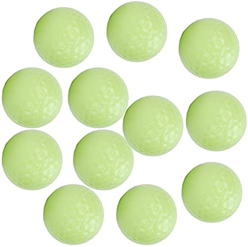 Bamjour Im Dunkeln Leuchtende Golfbälle, 12 Stück, Leuchtende Golfbälle, mit Zwei Fluoreszierenden Schichten, die durch Licht Aufgeladen Werden, für Nachtsport und Golfspaß