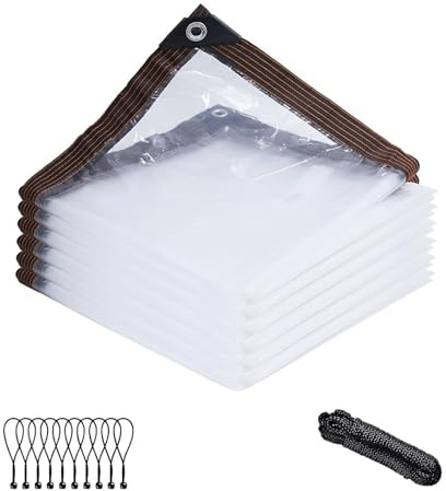 Clear Tarp Waterproof with Grommets,4x10 FT,Clear Vinyl Tarp with Grommets,Transparent Waterproof Tarpaulin for Covering Henhouse Porch Canopy Plant Camping