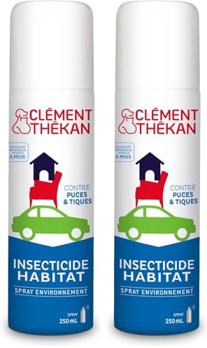Clément Thékan Insecticide Habitat - Spray Environnement - Anti-puces et antitiques pour la Maison - 250 ML (Lot de 2)