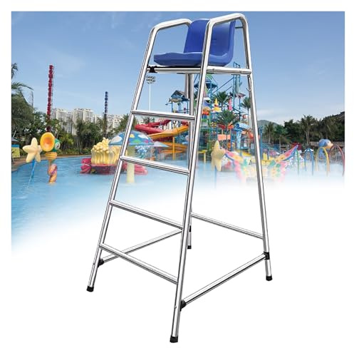 Chaises de Sauveteur surélevées pour Parcs Aquatiques et plages, échelle de Sauvetage Amovible, Tabouret d'observation de 1,20 m à 1,80 m de Haut pour Les arbitres et la sécurité au Bord des