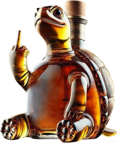 350ml Wein-Decanter-Flasche, Schildkröten-Kunst-Kristall-Whisky-Decanter, Handgeblasene Whiskey-Gläser-Decanter, Wein-Decanter-Versiegelte Flasche für Geschenk-Heim-Bar-Dekor