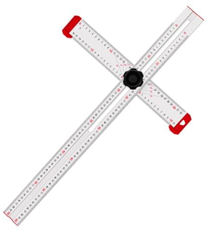 Helilyco Quadrato a T in alluminio regolabile da 24 pollici per cartongesso con per scala doppia, testa lavorata e finitura anodizzata antiruggine