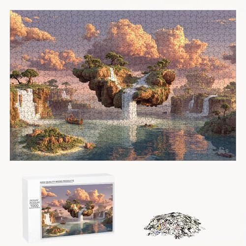 Puzzle 1200 Piezas Adultos Sueño & Isla, Rompecabezas con Letras Traseras y Póster, Pasatiempo Antiestrés, Decoración de Pared, Regalo Decorar Mujer Hombre 75 x 50 cm (14 Años +) P3#499