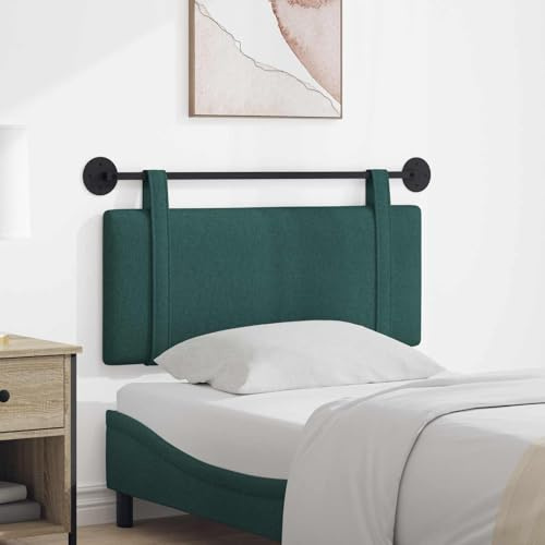 Goyphonic Hängevorderseite Wandmontiert Dunkelgrün Stoff gepolstert 110 x 55 x 5 cm modernes Kopfteil mit weicher Oberfläche für Bettrahmen Schlafzimmer und platzsparendes Design