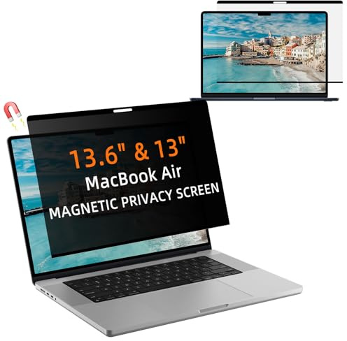 ToVioc Magnetic Privacy Screen for Macbook Air 13.6/13 Inch (2022-2026, M2 M3 M4 M5), Removable Privacy Screen Filter, Anti Blue Light & Glare Screen Protector for Macbook Air 13