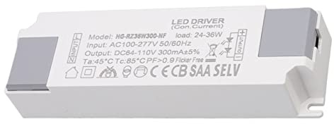 Generic Fuente de Alimentación de Carga de Controlador LED de Alto Rendimiento para Iluminación LED 24-36W 300mA Adecuado para Uso en Interiores y Exteriores Tamaño Compacto