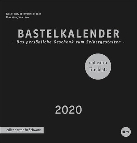 Bastelkalender schwarz mittel. Bastelkalender 2020. Monatskalendarium. Spiralbindung. Format 21 x 22 cm