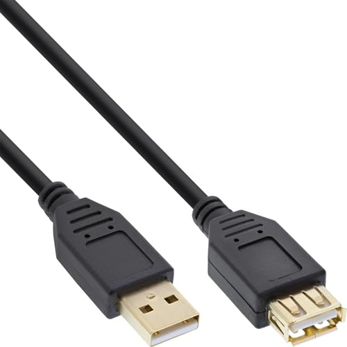 InLine 34650S USB 2.0 Verlängerung, Stecker / Buchse, Typ-A, schwarz, Kontakte gold, 0,5m