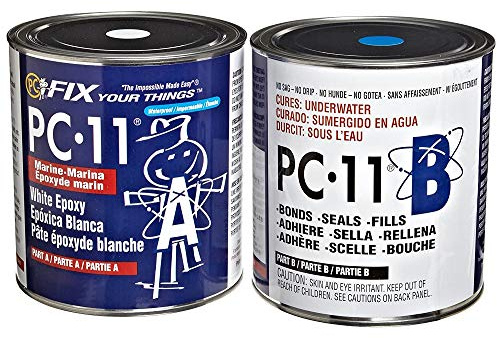 PC Products - 128114 PC-11 Pasta adhesiva epoxi marina de dos partes, blanco roto, 8 libras en dos latas