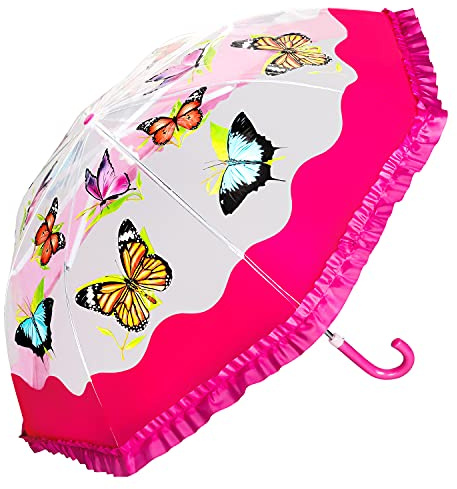 VON LILIENFELD Regenschirm Kinderschirm Kinderregenschirm Schmetterlinge Butterfly Junge Mädchen Kids bis ca. 8 Jahre
