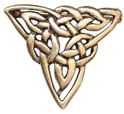 Drachensilber Brosche Mittelalter Bronze Triquetta keltischer Schmuck Keltenknoten Kelten Wikinger Gewandnadel