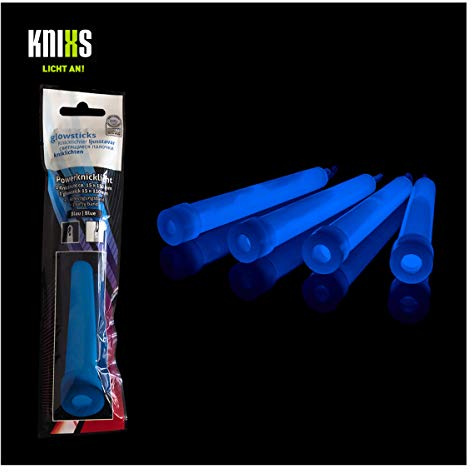 KNIXS - 10x Power Knicklichter, seit 15 Jahren in Profiqualität, Glowsticks einzeln verpackt - 150 x 15 mm - Leuchtstäbe - 7 einfarbig Leuchtend