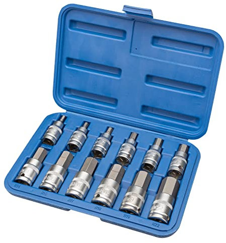 Jeu de clés à douille mâles 1/2 12 pièces six pans