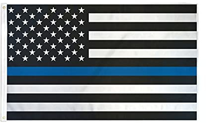 AZ FLAG Drapeau Etats-Unis Blue Black Line 150x90 cm 2 Œillets | Usage intérieur et extérieur Drapeau décoratif Thin Blue Line coutures doubles et bords renforcés avec œillets métalliques
