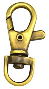 Wuuycoky Karabinerhaken mit D-Ring, 0,9 cm, Innendurchmesser 0,9 cm, Antik-Messing, oliv, Karabinerhaken, Drehgelenk, 15 Stück