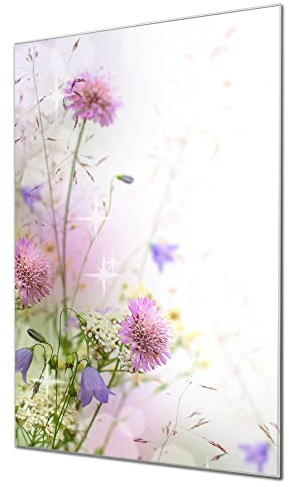 banjado Glas Magnettafel (50 x 75cm) - Magnetwand Glas - Magnetpinnwand als Memoboard - Pinnwand Magnettafel Küche, Büro, Kinderzimmer - Glitzernde Wiese