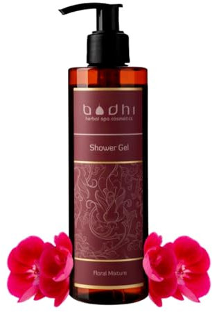 BODHI® Gel doccia mix di fiori da 250 ml, per donna con delizioso profumo floreale, 98% naturale e vegano