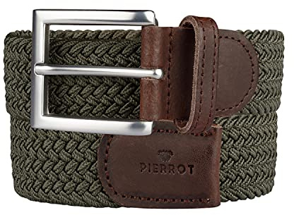 Pierrot Geflochtener Gürtel Herren - Stoffgürtel Stretchgürtel Flechtgürtel Elastischer Gürtel Golfgürtel für Männer - Handwerkliche Herstellung