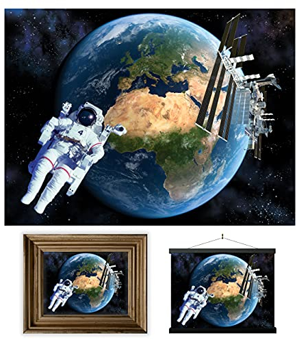 3D LiveLife Linsenförmige Wandkunst Drucke - Erde ab Weltall von Deluxebase. Ungerahmtes 3D Astronomie Poster. Perfekter Wandfüller. Original kunstwerk lizenziert von bekannt künstler, David Penfound